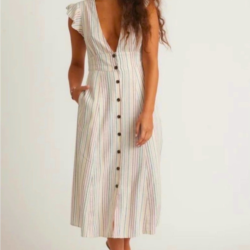 Marine Layer Camilla Dress in Rainbow Stripe